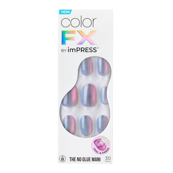 imPRESS Blue & Gray Holographic Press-on Nails - Picture 1 of 2